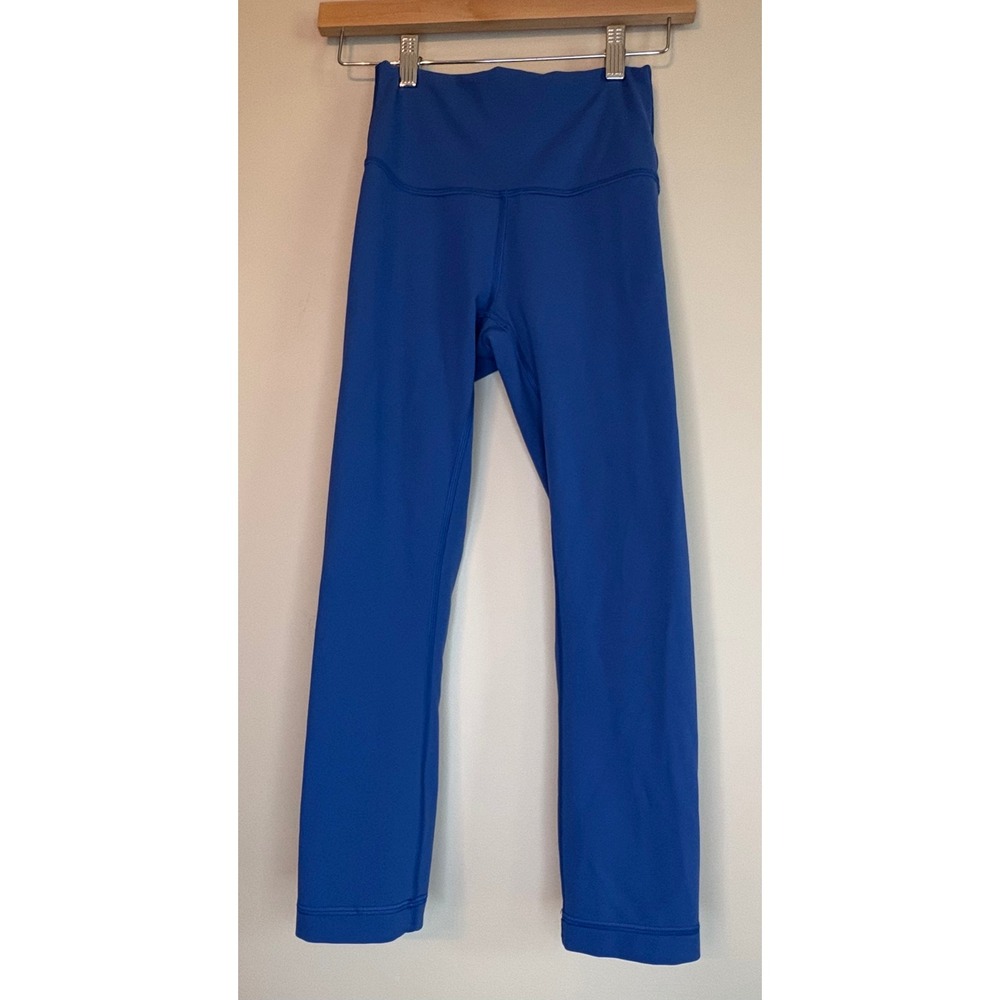 Lululemon Align High Rise Crop 21 Blue Nulu Yoga Leggings Womens‎ Size 2